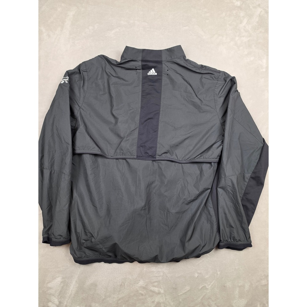 Adidas Golf Jacket Mens XXL Black ClimaProof Red Hawk Ridge Full Zip Windbreaker - Picture 8 of 10